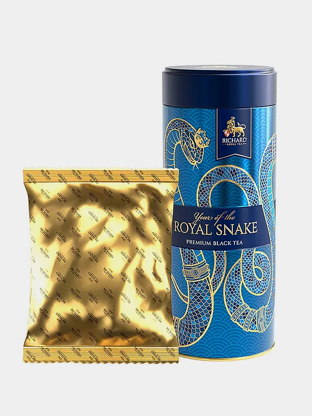 Чай черный листовой Richard "Year of the Royal Snake", голубой , змея ,в подар /упак. 90г