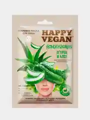 Тканевая маска для лица увлажняющая Happy Vegan "Огурец и алоэ", 25 мл