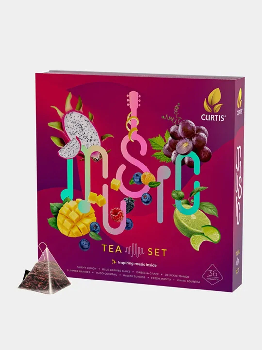 Чай Curtis "MUSIC TEA SET", ассорти, 62.8г, 36 пирамидок