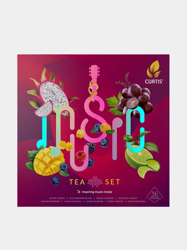 Чай Curtis "MUSIC TEA SET", ассорти, 62.8г, 36 пирамидок