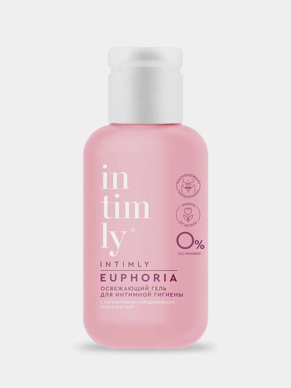 Освежающий гель для интимной гигиены INTIMLY Euphoria, с натуральными афродизиаками, 65 мл