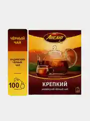 Чай чёрный Лисма "Крепкий", индийский, байховый, 100 пакетиков по 2 г