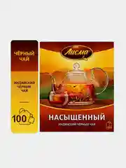 Чай чёрный Лисма "Насыщенный", индийский, байховый, 100 пакетиков по 1,8 г