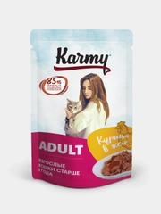Влажный корм KARMY Adult Курица в желе для кошек старше 1 года. Паучи 24 шт