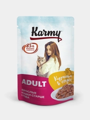 Влажный корм Karmy Adult "Курица", для кошек старше 1 года, в соусе, 24 штуки