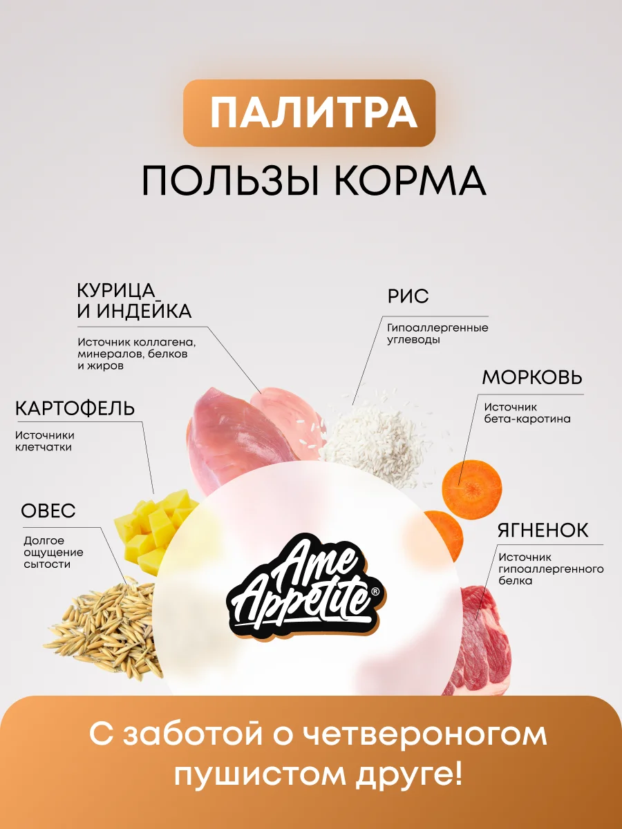 AmeAppetite сухой  корм с домашней птицей, ягненком и овощами для взрослых кошек от 1 года