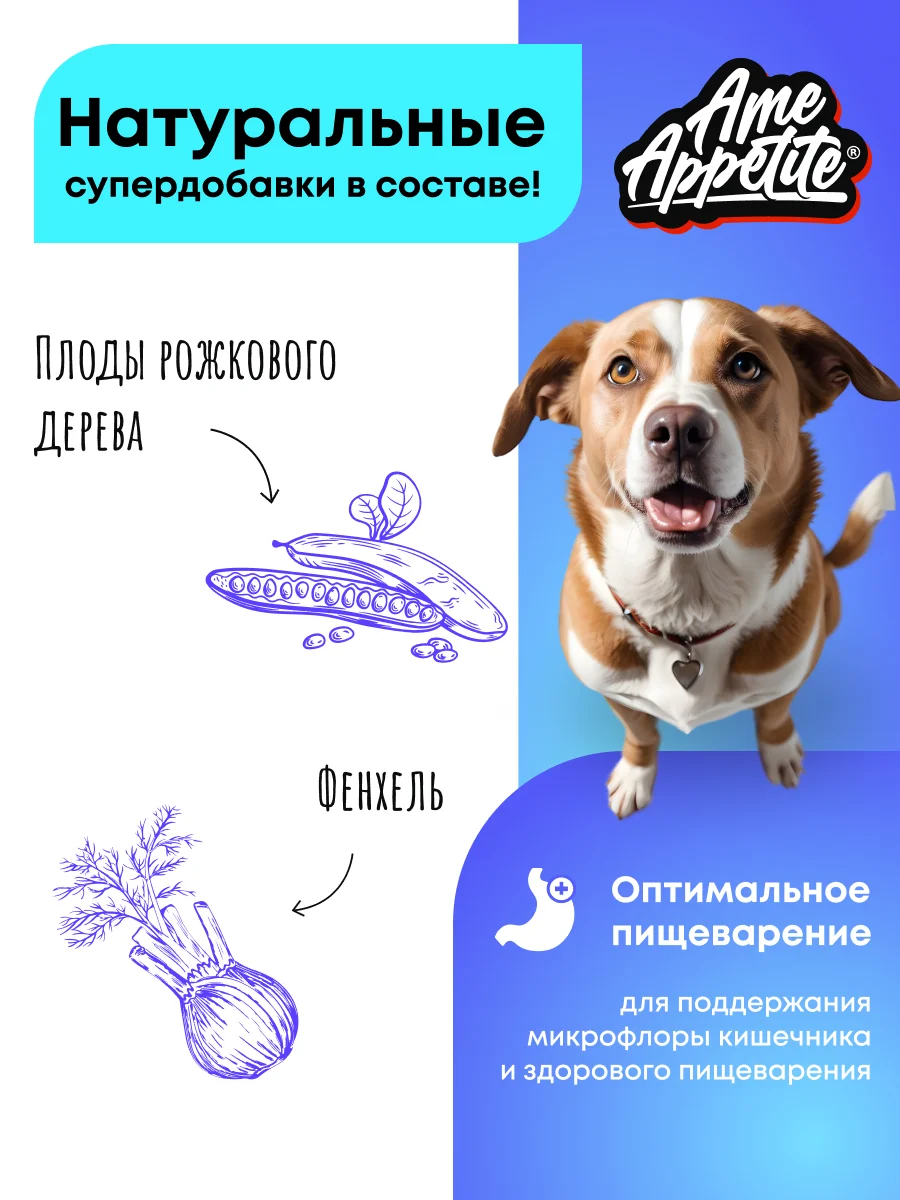 AmeAppetite сухой корм с говядиной для взрослых собак всех пород от 1 года