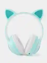 Бирюзовый беспроводные светящиеся Bluetooth-наушники с ушками CAT