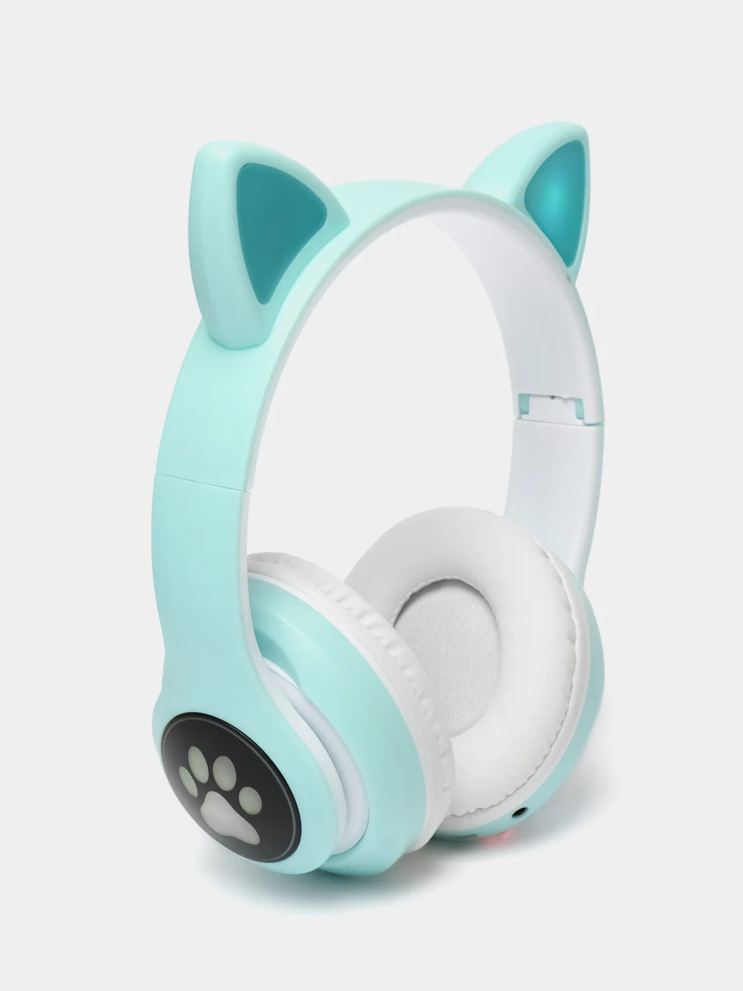 Бирюзовый беспроводные светящиеся Bluetooth-наушники с ушками CAT