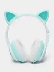 Бирюзовый беспроводные светящиеся Bluetooth-наушники с ушками CAT