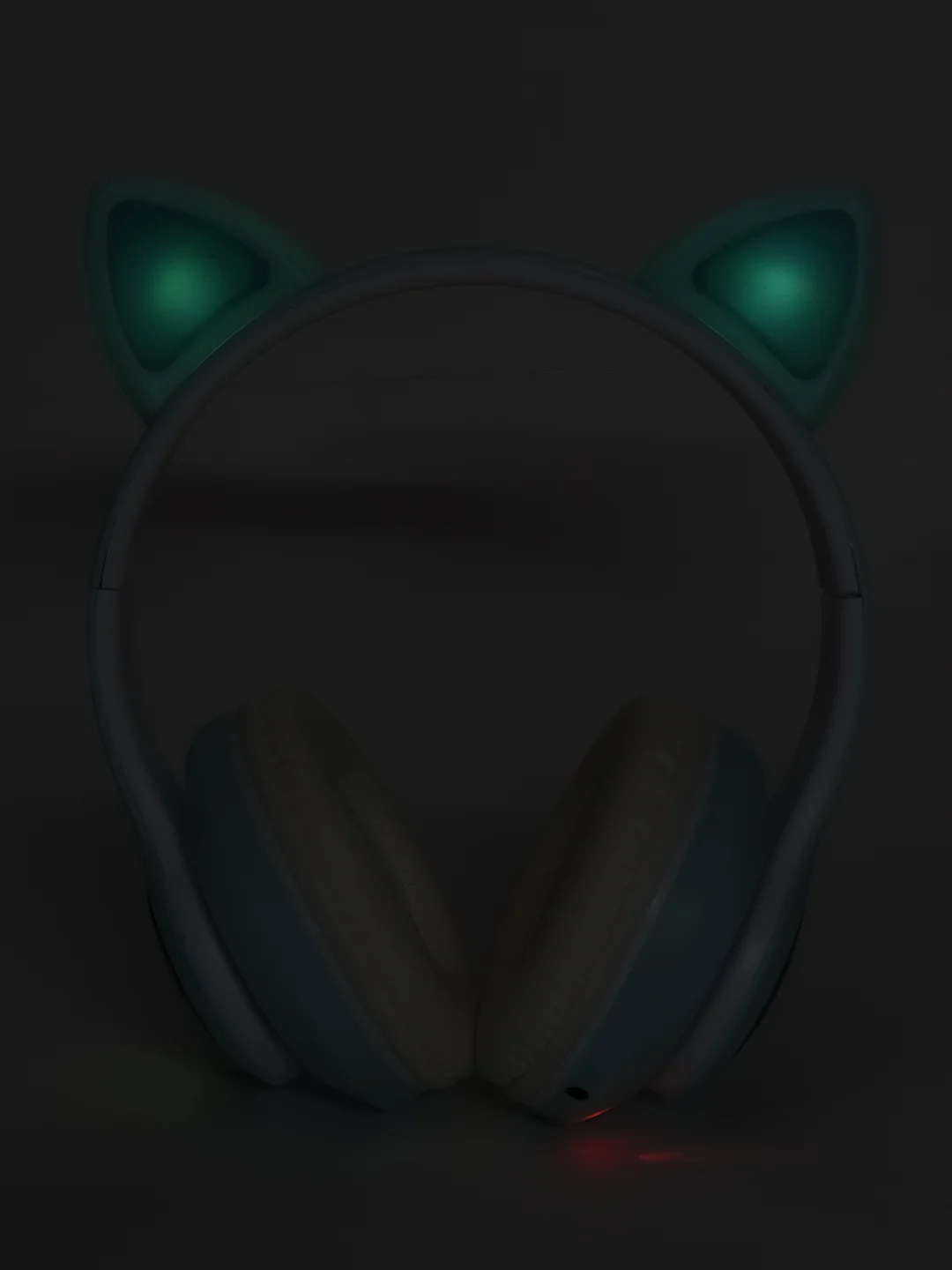 Бирюзовый беспроводные светящиеся Bluetooth-наушники с ушками CAT