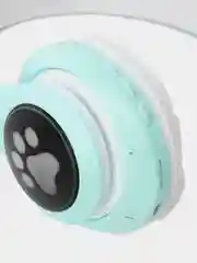 Бирюзовый беспроводные светящиеся Bluetooth-наушники с ушками CAT