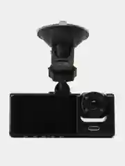 Черный видеорегистратор 3в1 автомобильный Full HD, камера салона и заднего вида