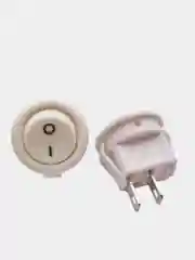 Белый набор выключателей клавишных 250В MICRO круглых, 3А (2с) 10 штук