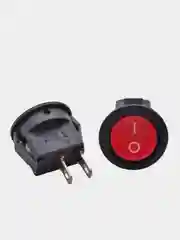 Красный набор выключателей клавишных 250В MICRO круглых, 3А (2с) 10 штук