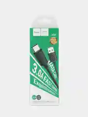 Черный зарядный кабель, шнур, с быстрой зарядкой Type-C, 3.0, hoco, хоко