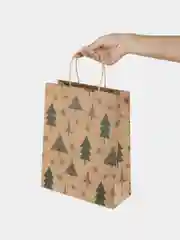 Пакет подарочный новогодний ЗОЛОТАЯ СКАЗКА Kraft Winter Set, 26x13x32 см, 1 штука