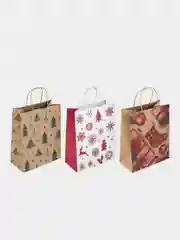 Пакет подарочный новогодний ЗОЛОТАЯ СКАЗКА Kraft Winter Set, 26x13x32 см, 1 штука