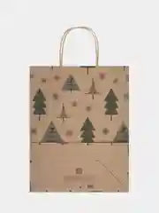Пакет подарочный новогодний ЗОЛОТАЯ СКАЗКА Kraft Winter Set, 26x13x32 см, 1 штука