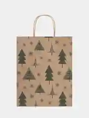 Пакет подарочный новогодний ЗОЛОТАЯ СКАЗКА Kraft Winter Set, 26x13x32 см, 1 штука