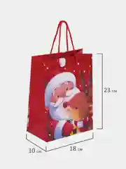 Пакет подарочный новогодний ЗОЛОТАЯ СКАЗКА Christmas Animals, 18х10х23 см, 1 штука