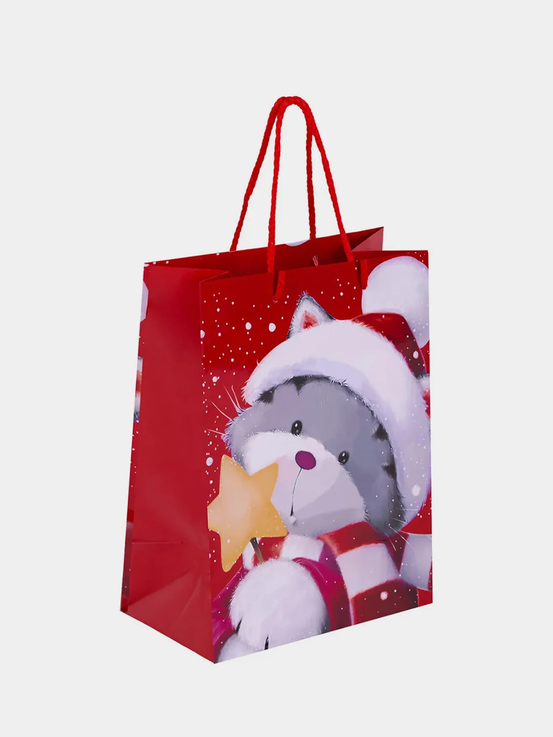 Пакет подарочный новогодний ЗОЛОТАЯ СКАЗКА Christmas Animals, 18х10х23 см, 1 штука