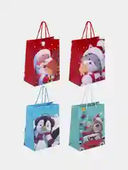 Пакет подарочный новогодний ЗОЛОТАЯ СКАЗКА Christmas Animals, 18х10х23 см, 1 штука