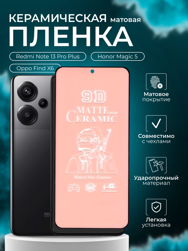 Защитная пленка для  Redmi Note 13 Pro Plus / Honor Magic 5 / Oppo Find X6, матовая