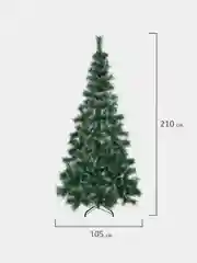Елка искуственная, новогодняя, 210 см, "Пушистая", с инеем и шишками, зеленая