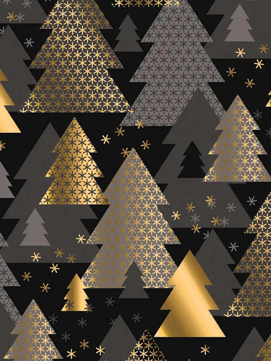 Бумага упаковочная новогодняя ЗОЛОТАЯ СКАЗКА "Black.Gold.White", 70х100 см, 10 дизайнов