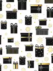 Бумага упаковочная новогодняя ЗОЛОТАЯ СКАЗКА "Black.Gold.White", 70х100 см, 10 дизайнов