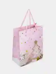 Пакет подарочный новогодний ЗОЛОТАЯ СКАЗКА Lilac Story, фольга, 18x10x23 см, 1 штука