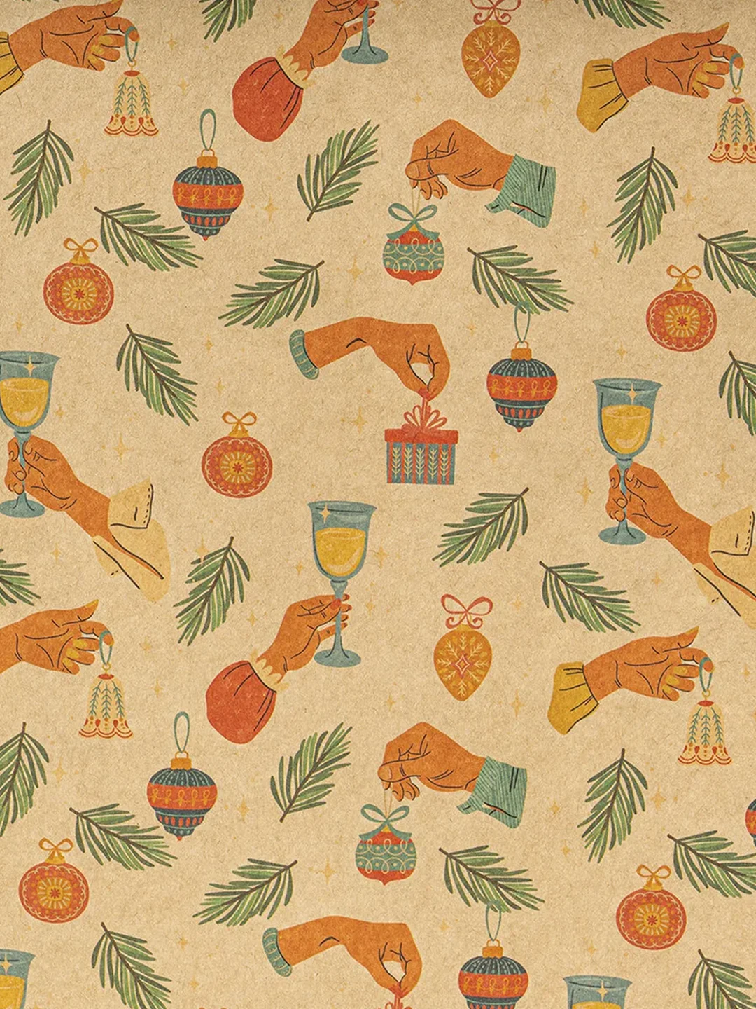 Бумага упаковочная новогодняя ЗОЛОТАЯ СКАЗКА Christmas Kraft, 70х100 см, 10 дизайнов