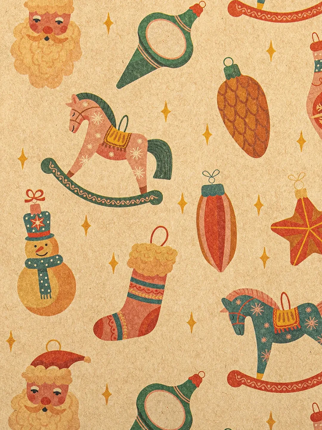 Бумага упаковочная новогодняя ЗОЛОТАЯ СКАЗКА Christmas Kraft, 70х100 см, 10 дизайнов