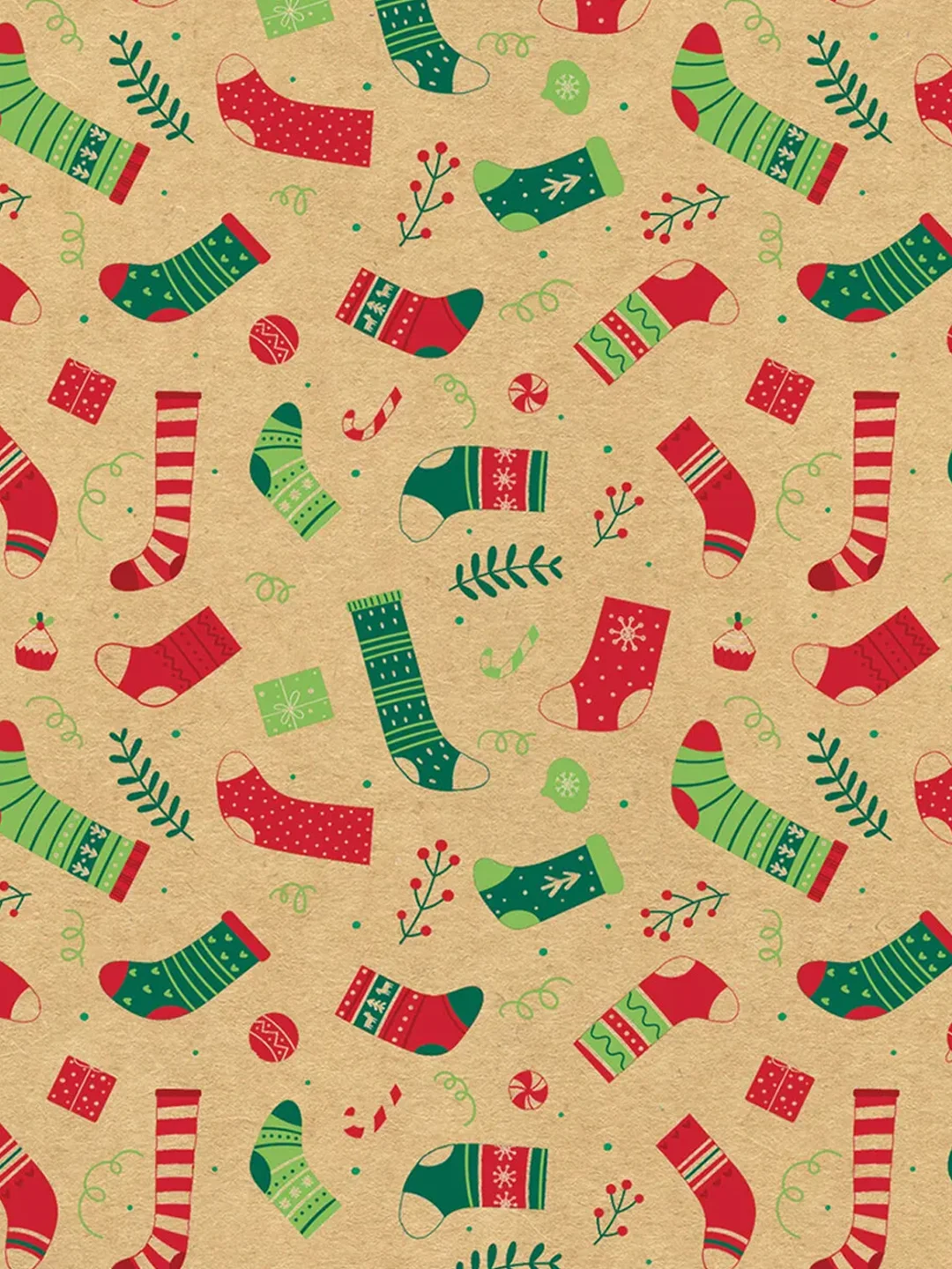 Бумага упаковочная новогодняя ЗОЛОТАЯ СКАЗКА Christmas Kraft, 70х100 см, 10 дизайнов