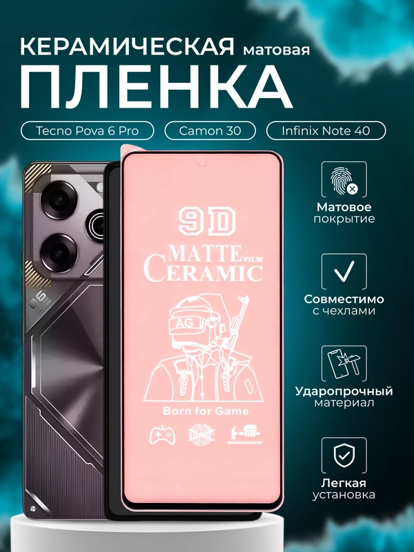 Защитная пленка для Tecno Pova 6 Pro / Camon 30 / Infinix Note 40 ( Техно 6 Про),матовая