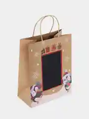 Пакет подарочный ЗОЛОТАЯ СКАЗКА NY Kraft, скретч-слой + стилус, 1 штука, 21x14x26 см