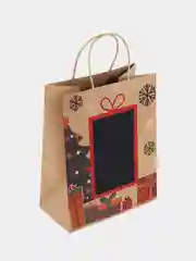 Пакет подарочный ЗОЛОТАЯ СКАЗКА NY Kraft, скретч-слой + стилус, 1 штука, 21x14x26 см