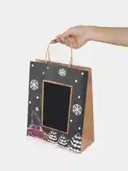 Пакет подарочный ЗОЛОТАЯ СКАЗКА NY Kraft, скретч-слой + стилус, 1 штука, 21x14x26 см