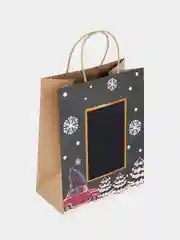 Пакет подарочный ЗОЛОТАЯ СКАЗКА NY Kraft, скретч-слой + стилус, 1 штука, 21x14x26 см