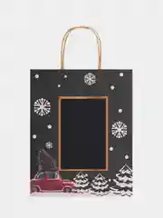 Пакет подарочный ЗОЛОТАЯ СКАЗКА NY Kraft, скретч-слой + стилус, 1 штука, 21x14x26 см