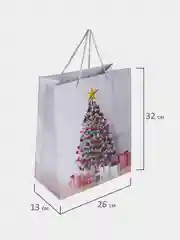 Пакет подарочный новогодний ЗОЛОТАЯ СКАЗКА Collection Large, 1 штука, 26x13x32 см