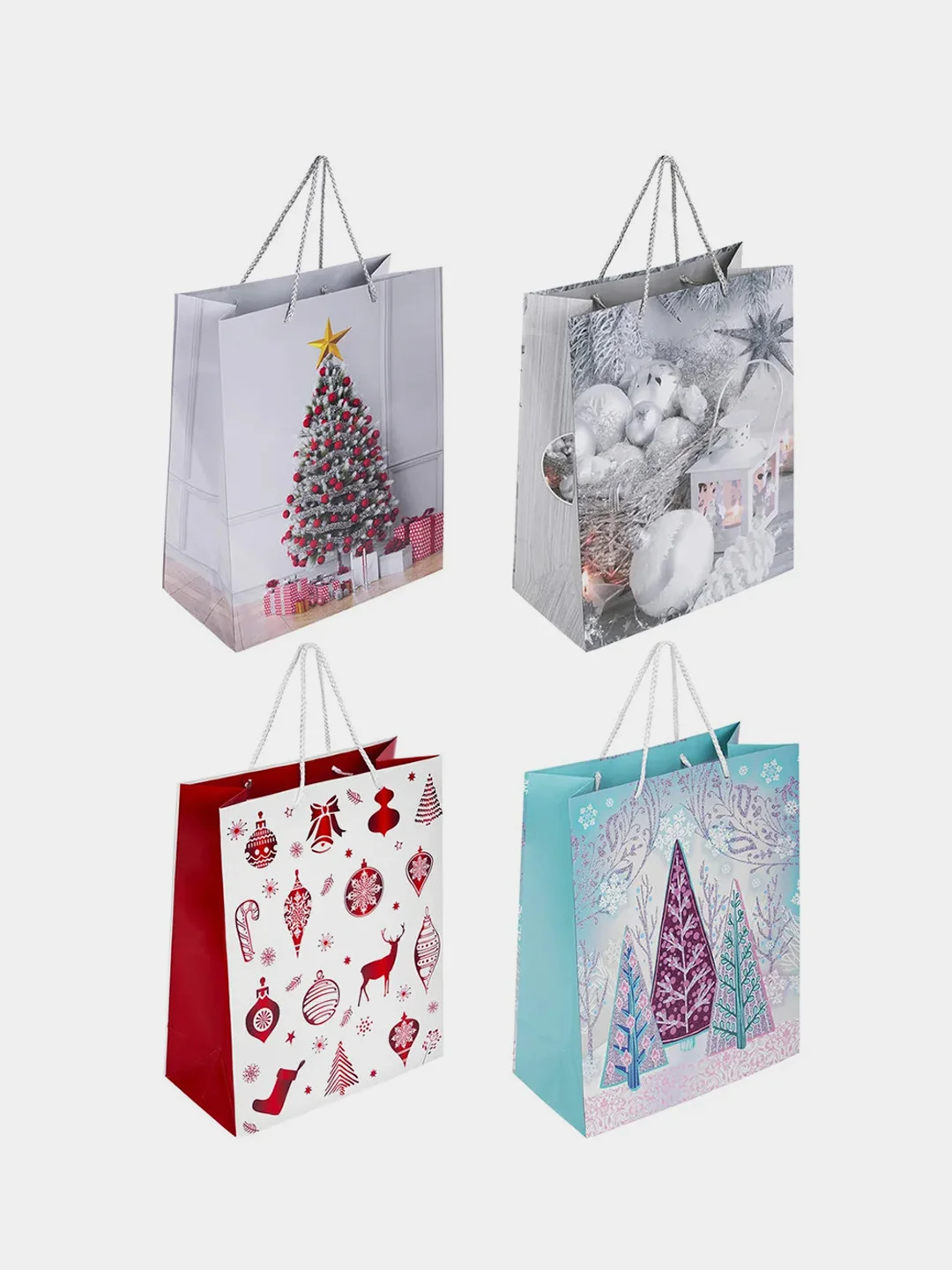 Пакет подарочный новогодний ЗОЛОТАЯ СКАЗКА Collection Large, 1 штука, 26x13x32 см
