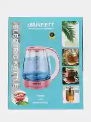 Розовый электрический чайник Smurfett с подсветкой, стеклянный