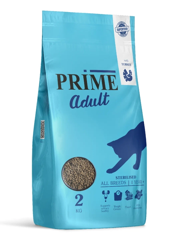 Корм для кошек сухой для стерилизованных PRIME на индейке