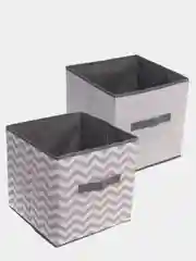 Серый короб для стеллажа, 2 шт