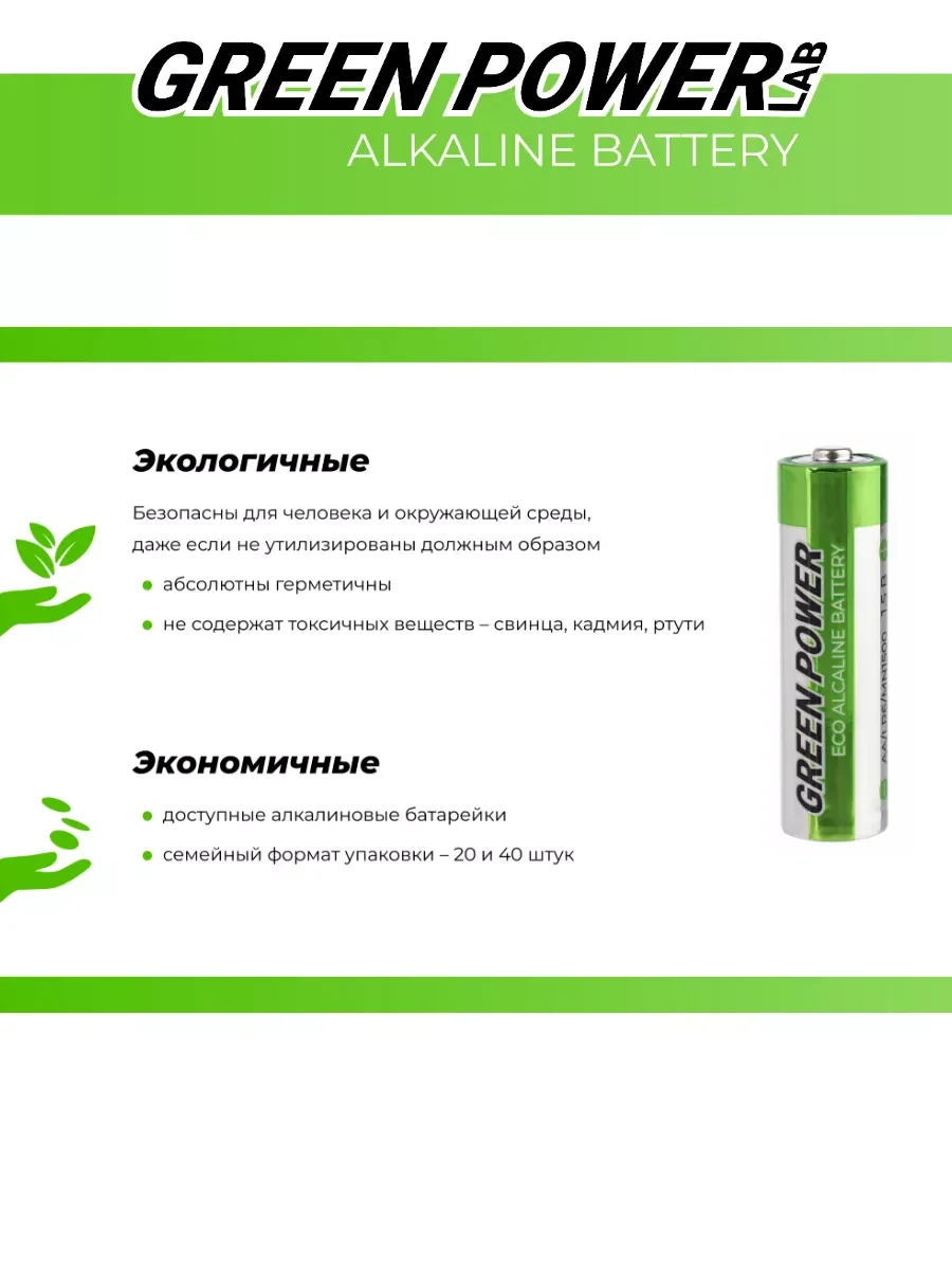 Батарейки пальчиковые AA Alkaline 1.5V - 20 шт.