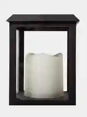 Декоративный фонарь со свечкой Neon-Night, черный корпус, 10,5х10,5х24 см, теплый белый