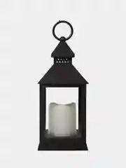 Декоративный фонарь со свечкой Neon-Night, черный корпус, 10,5х10,5х24 см, теплый белый