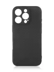 Черный чехол для iPhone 16, Pro, Max, Plus ребристый силиконовый BROSCORP, матовый карбон